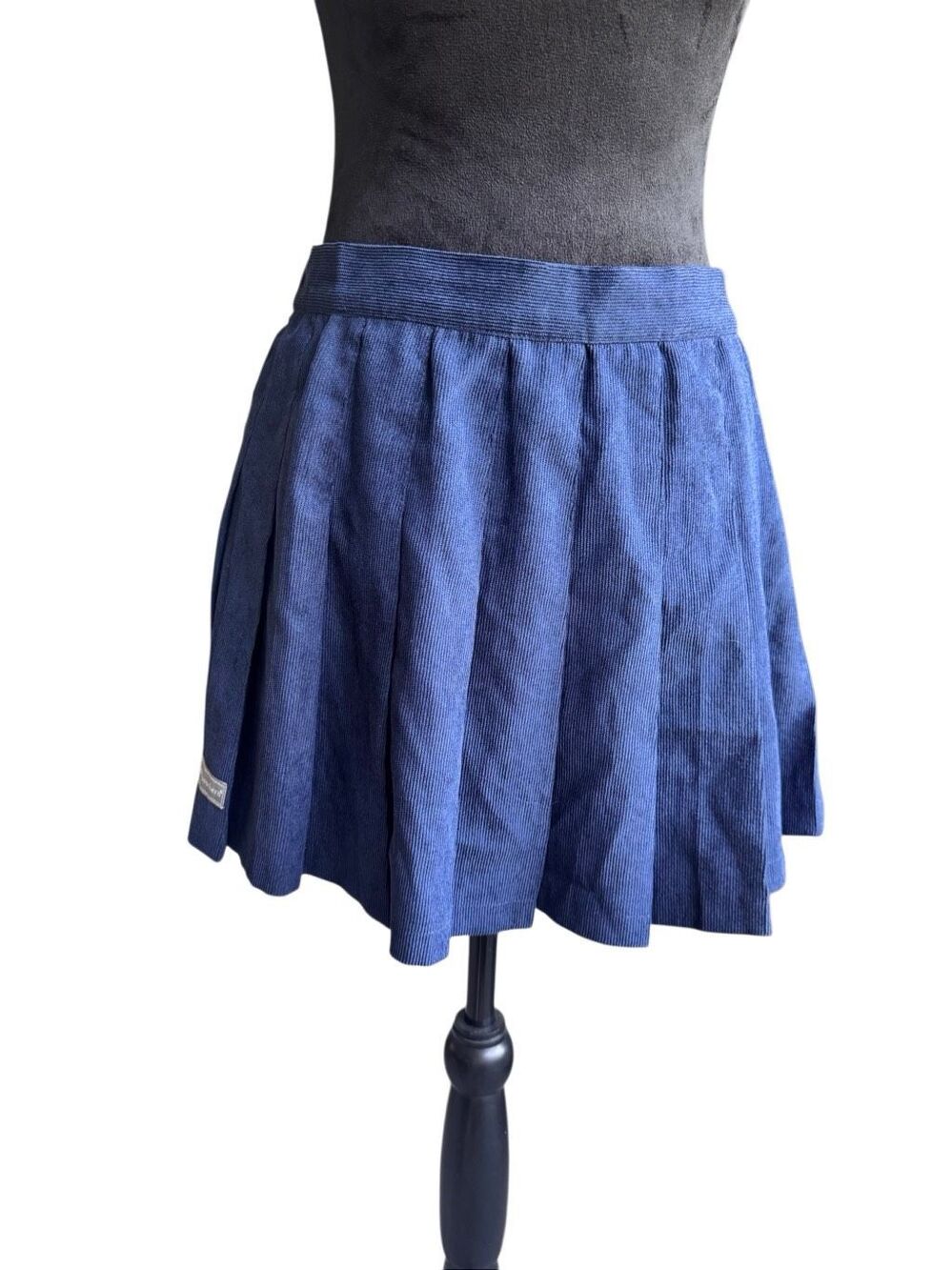 Simply Southern Navy Corduroy Pleated Mini Skirt Size Small